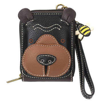 Chala bear wallet rfid 3d Bear Cute-C 3D Wallet RFID Protected with Bee Zipper Pull Wristlet